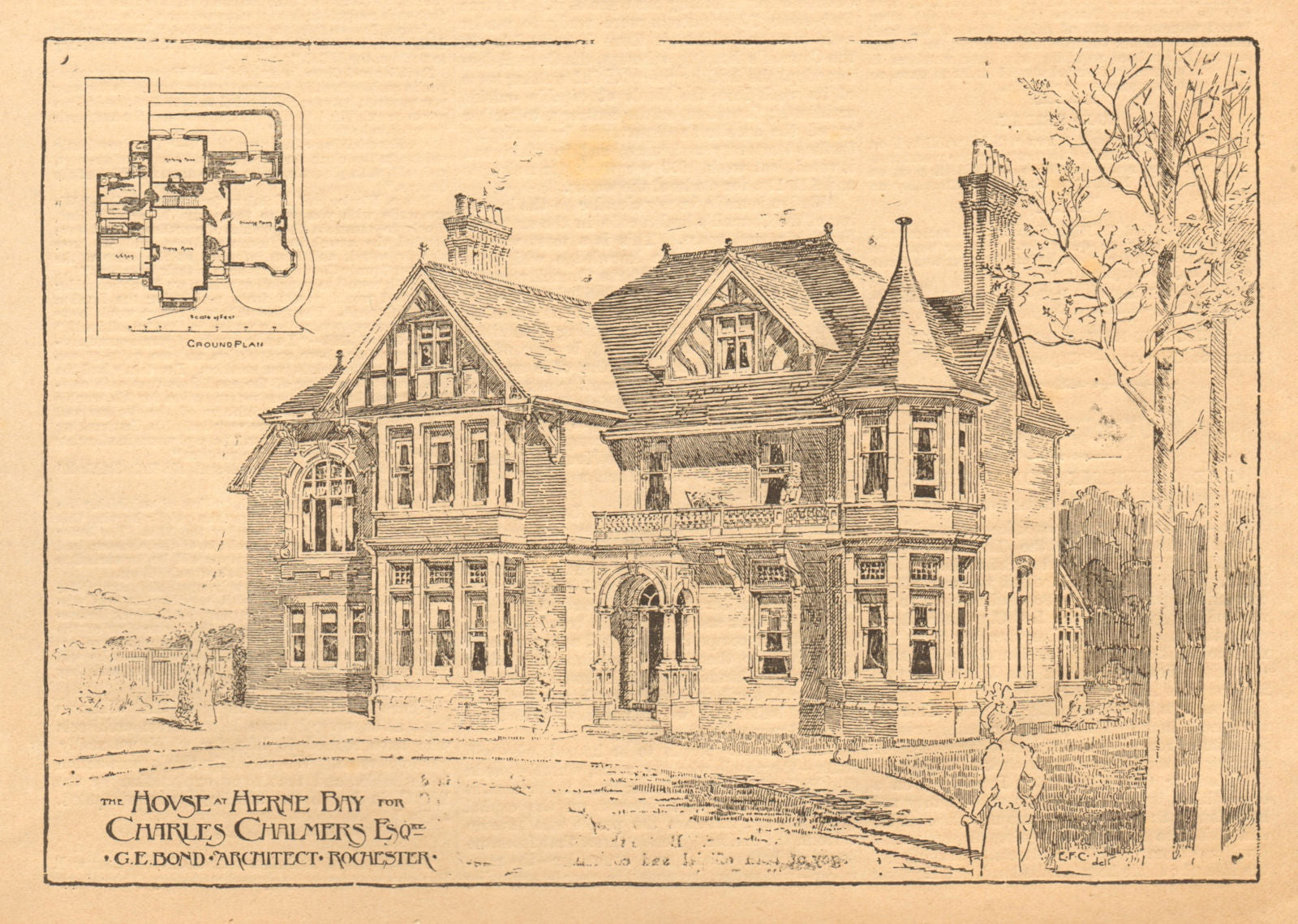 Charles Chalmers house, Herne Bay. GE Bond Architect, Rochester. Kent 1899